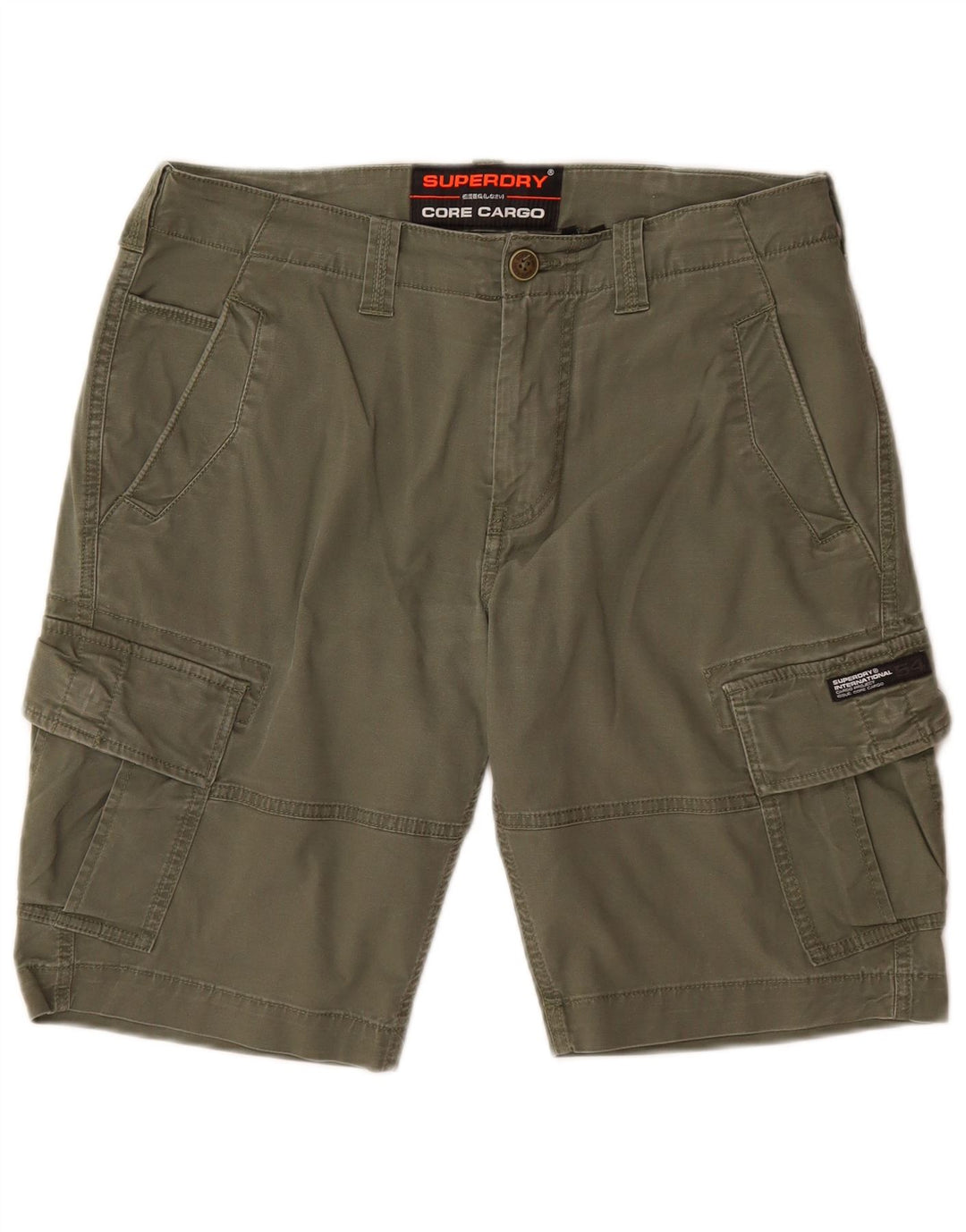 Pantaloni scurti cargo Superdry pentru bărbați W32, bumbac mediu kaki