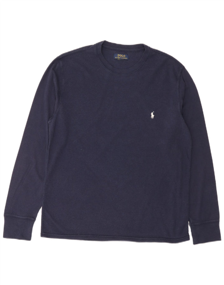 Top pentru bărbați Polo Ralph Lauren cu mânecă lungă, mediu bleumarin