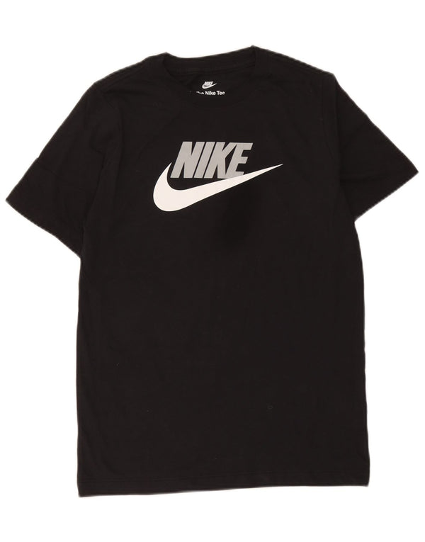 Tricou grafic Nike pentru băieți Top 12-13 ani mare bumbac negru