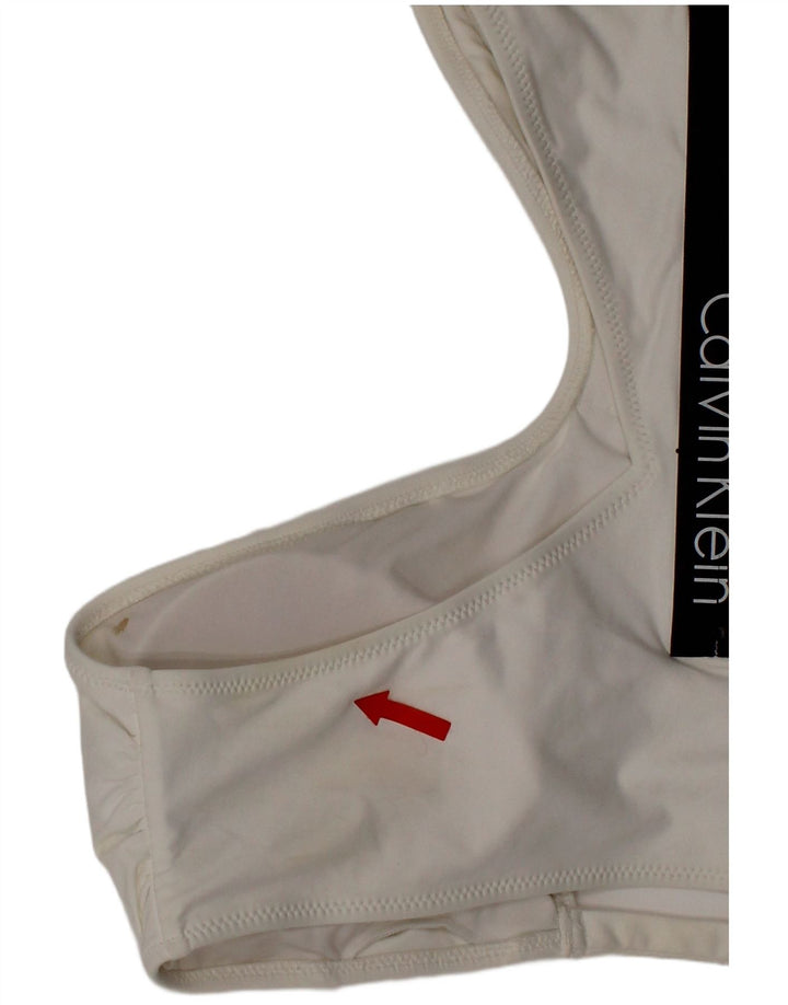 Costum de baie grafic Calvin Klein pentru femei, poliester alb mare
