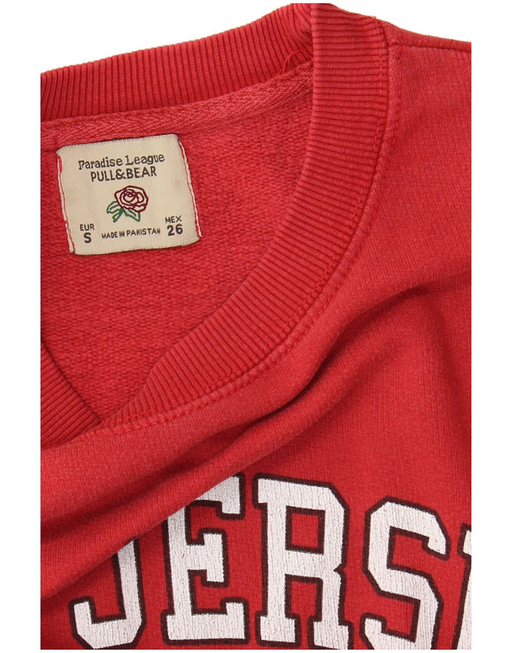 PULL & BEAR Womens Oversized Sweatshirt Jumper Small Red