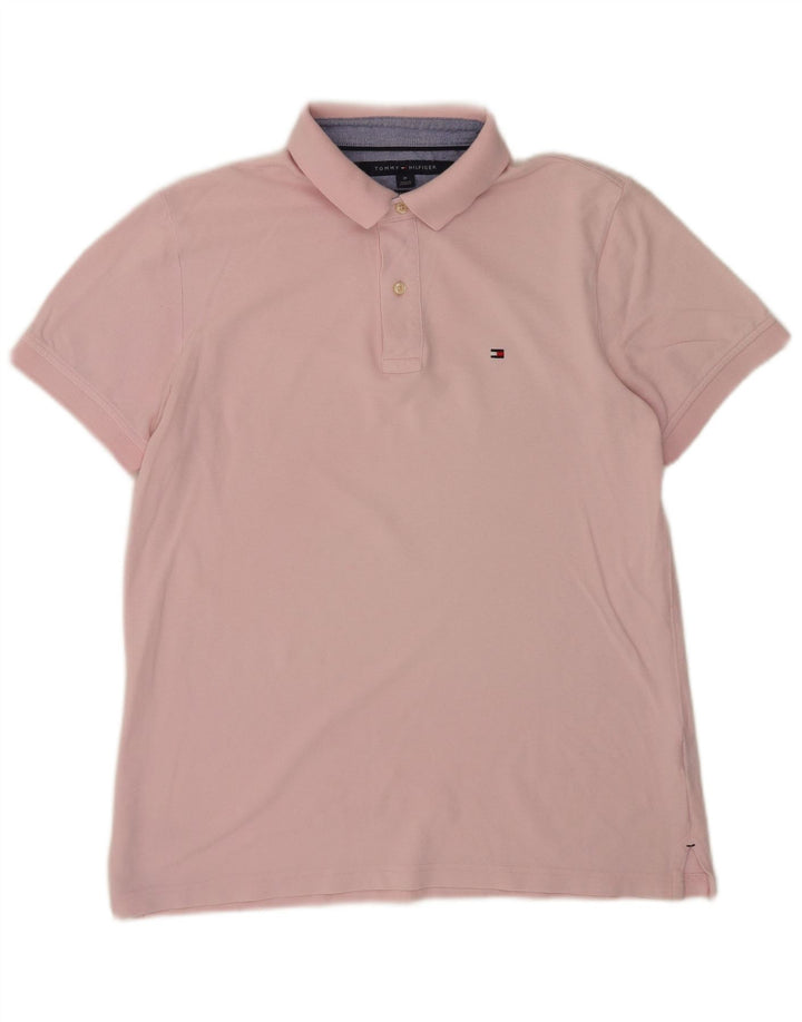 Tricou polo Tommy Hilfiger pentru bărbați, personalizat, roz mediu
