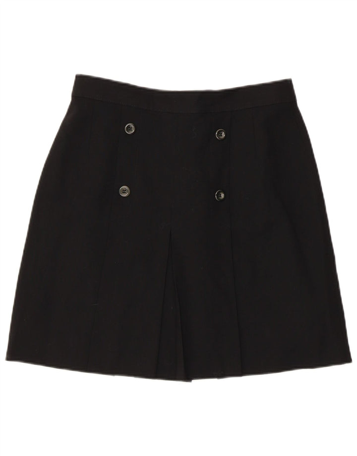 Fusta mini vintage pentru femei IT 44 Medium W28 Lână virgină neagră