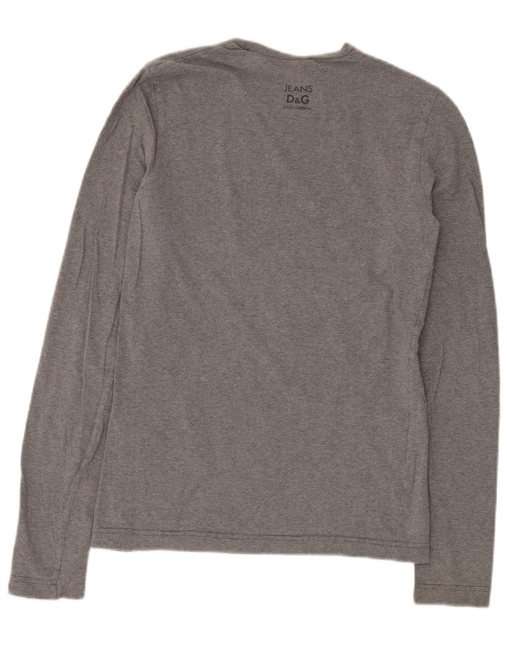 Dolce & Gabbana Top pentru femei cu mânecă lungă UK 12, bumbac gri mediu