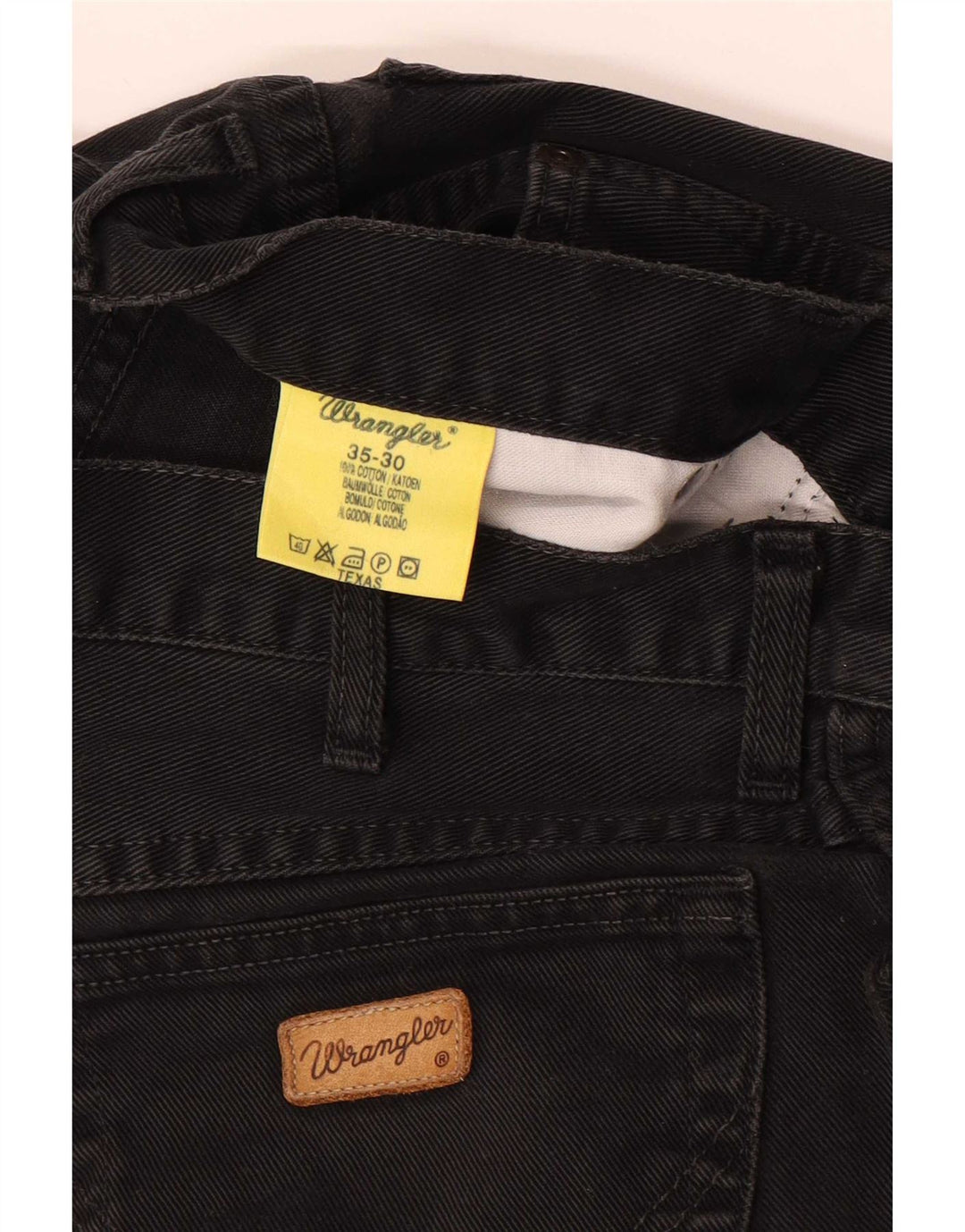 Blugi drepte pentru bărbați Wrangler Texas W35 L30 bumbac negru