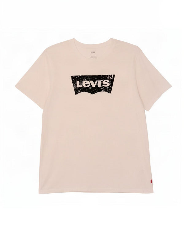 Tricou cu grafic standard Levi's pentru bărbați Top mare din bumbac alb