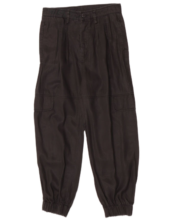 All Saints Pantaloni cargo cu talie înaltă pentru femei UK 8 Small W26 L26 Black