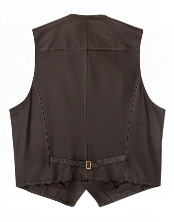 Vestă din piele vintage pentru bărbați IT 54 2XL neagră
