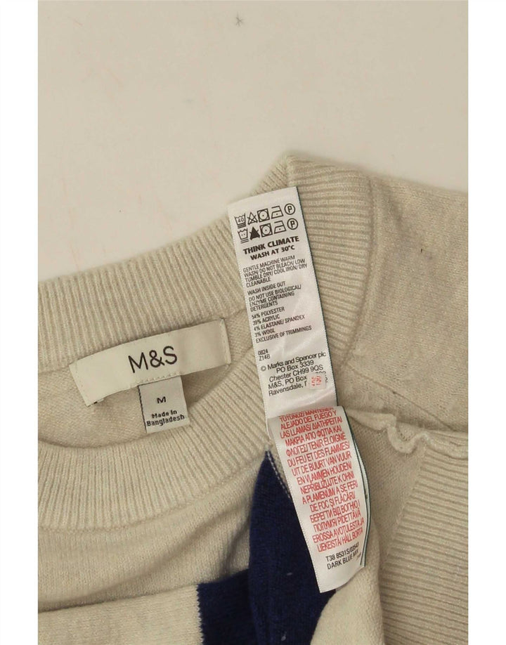 Pulover pentru femei Marks & Spencer cu decolteu rotund cu dungi albastre medii UK 14