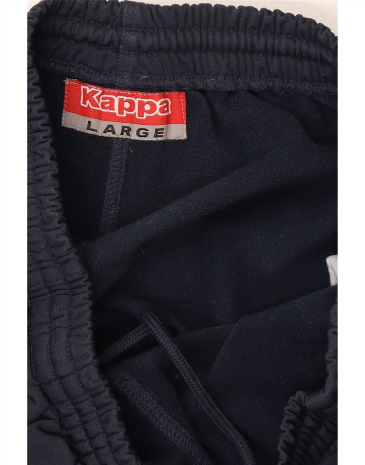 KAPPA Mens Tracksuit Trousers Large  Navy Blue Polyester Vintage Kappa and Second-Hand Kappa from Messina Hembry 