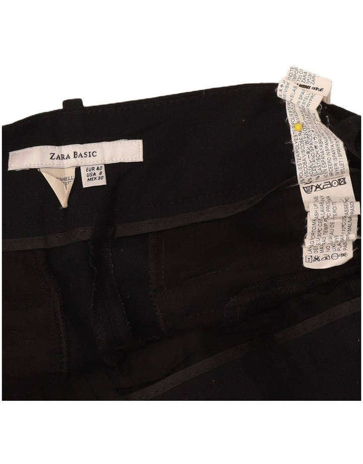 Pantaloni chino Bootcut pentru femei Zara EU 40 Mediu L30 L28 Poliester negru