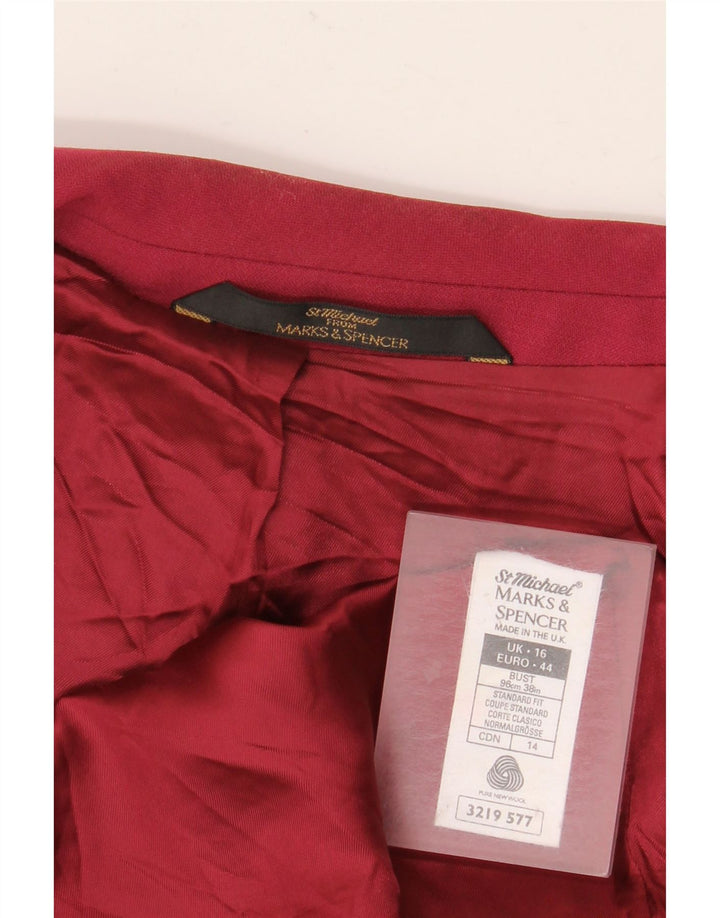 Jachetă pentru femei Marks & Spencer, cu ajustare standard, mare, burgundă, UK 16