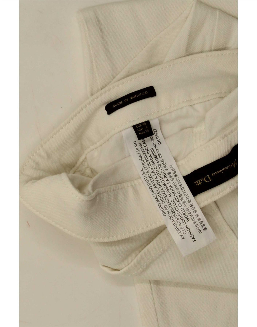 Massimo Dutti Blugi subțiri de damă EU 40 MMedium L30 L26 Bumbac alb