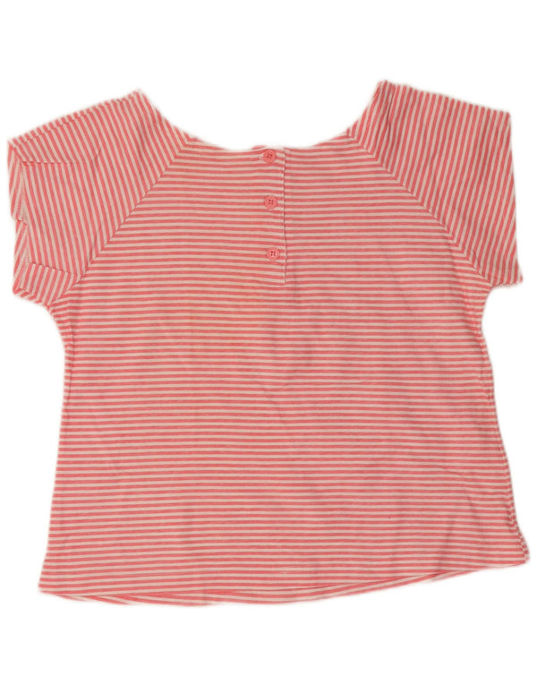 Tricou vintage pentru femei Top UK 10 mic bumbac cu dungi roz