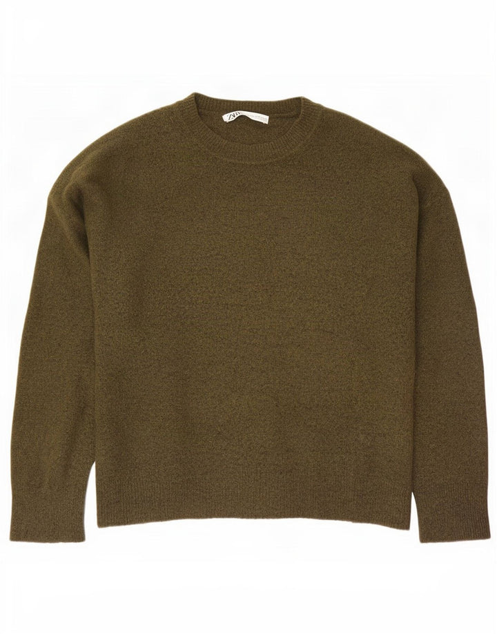 Pulover pentru bărbați Zara, cu gât crew, nailon XL kaki