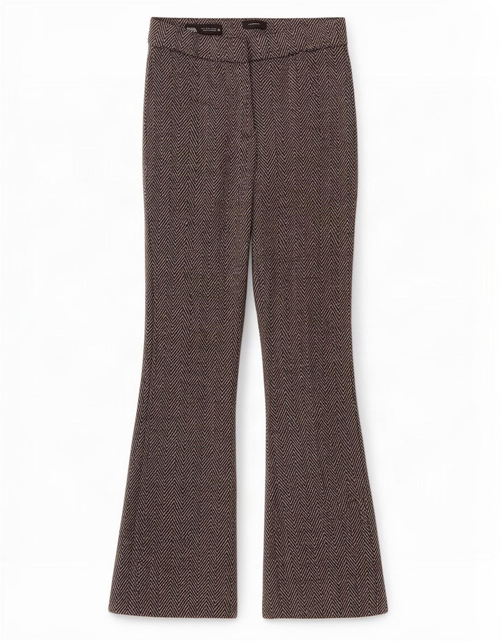 Pantaloni casual pentru femei Bootcut Zara Mici W26 L29 Gri Chevron Poliester