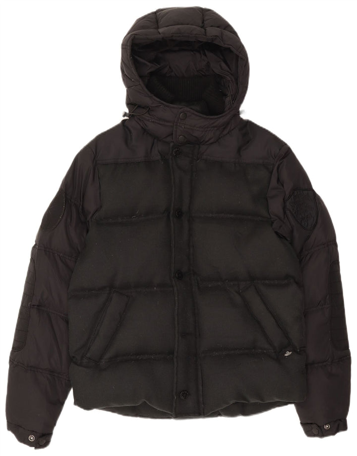 Jachetă căptușită cu glugă pentru bărbați Scotch & Soda UK 38 Nylon mediu negru