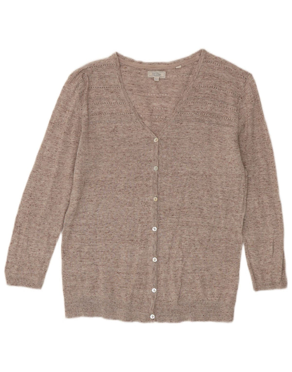 Pulover cardigan pentru femei Fat Face cu mâneci 3/4 UK 6 XS bumbac cu pete bej