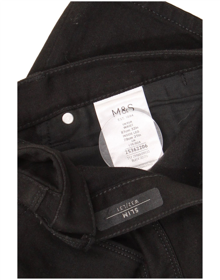 MARKS & SPENCER Blugi slim pentru bărbați W32 L31 bumbac negru