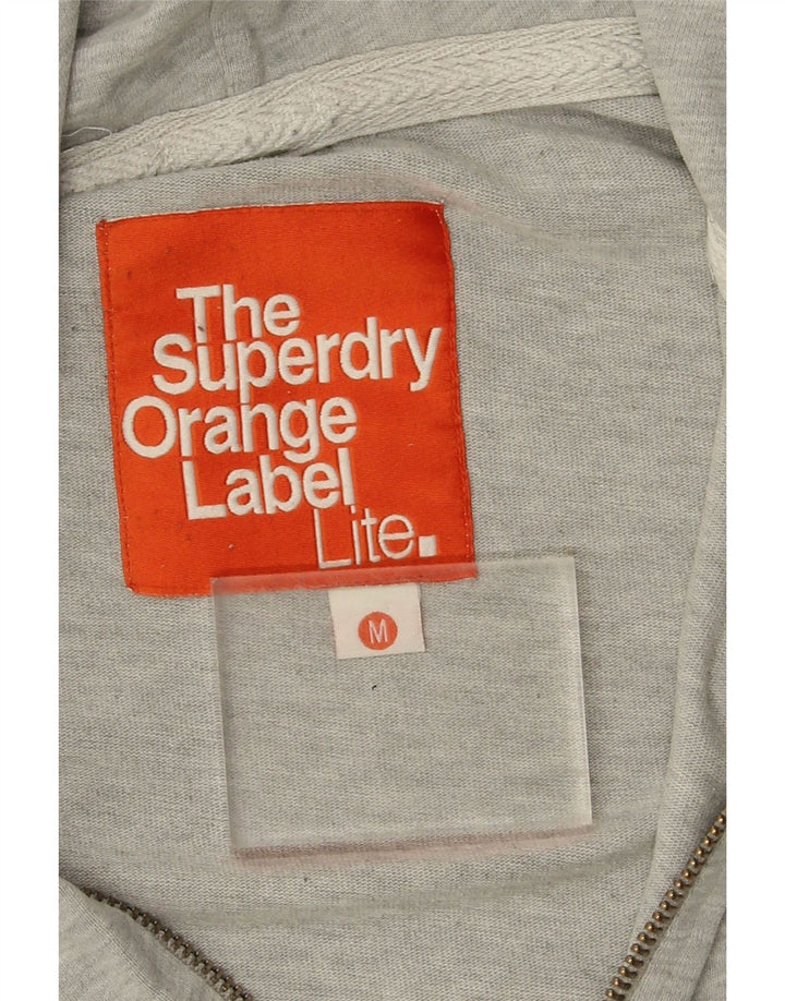 Pulover Superdry pentru bărbați, cu fermoar, bumbac, gri mediu