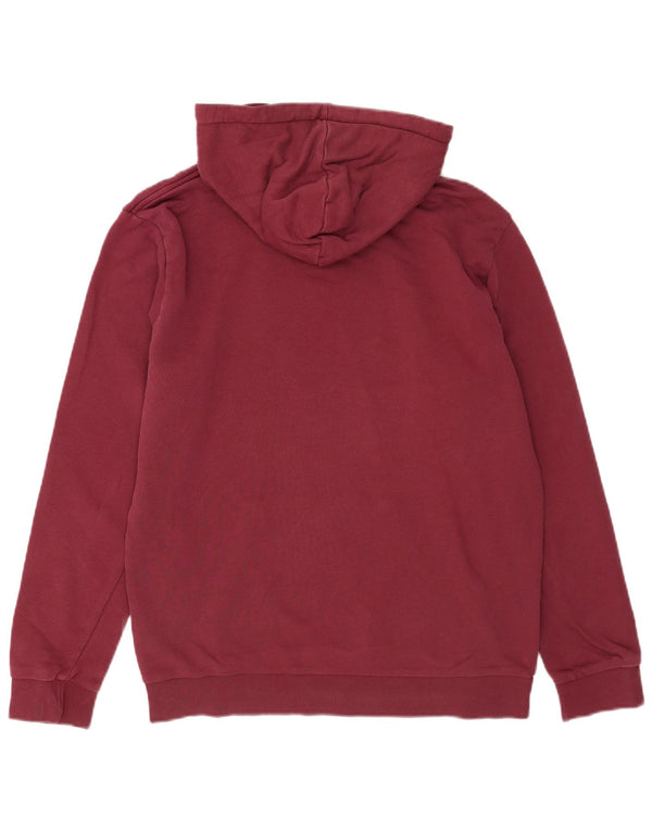 Pulover cu glugă grafic pentru bărbați Adidas, bumbac mediu burgundă