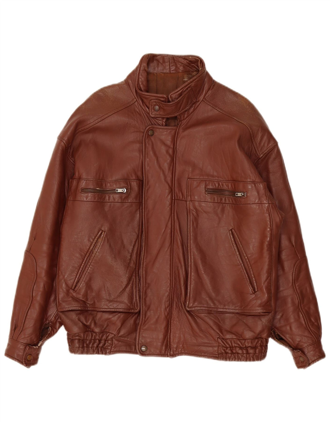 Jachetă de piele vintage pentru bărbați UK 40 mare Burgundy