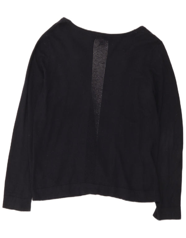 Pulover cardigan deschis pentru femei The White Company UK 14 mare bumbac bleumarin