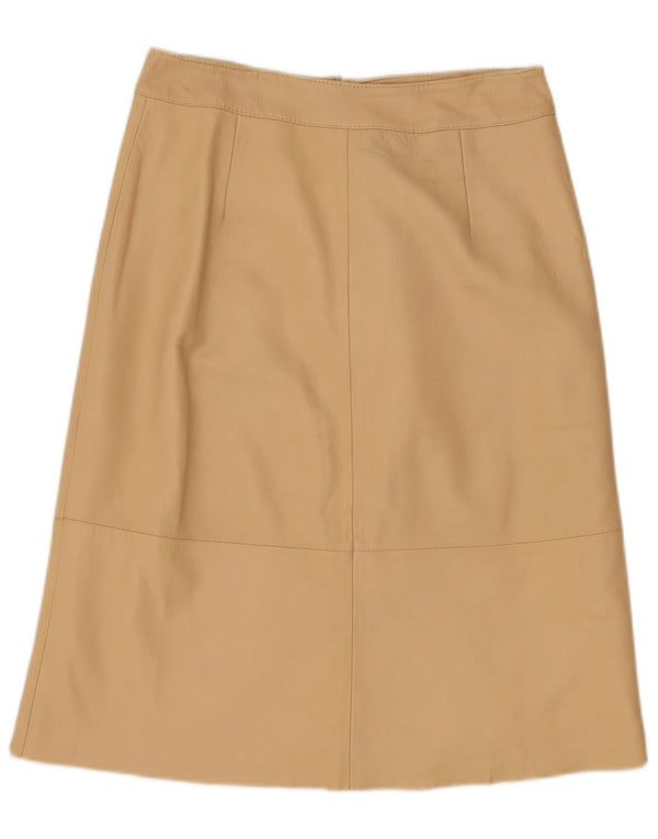 Fusta din piele vintage pentru femei UK 12 Medium W28 Bej