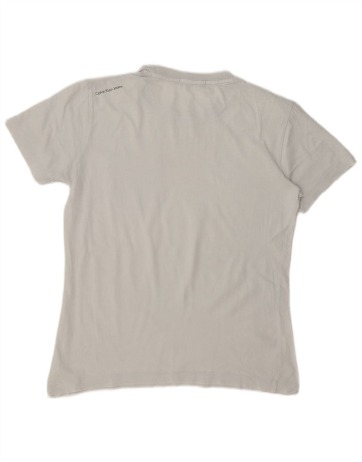 Tricou grafic Calvin Klein Jeans pentru bărbați, cu croiala normală, alb mediu