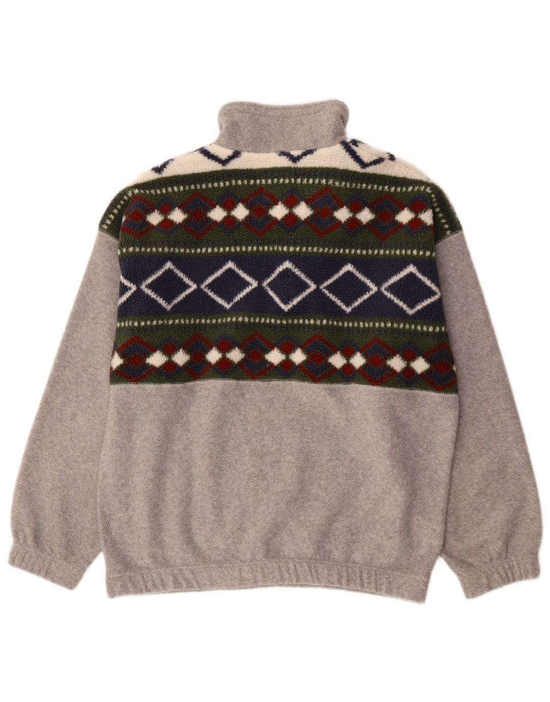 Pulover din fleece pentru bărbați Active, cu fermoar, gri mediu, poliester color bloc