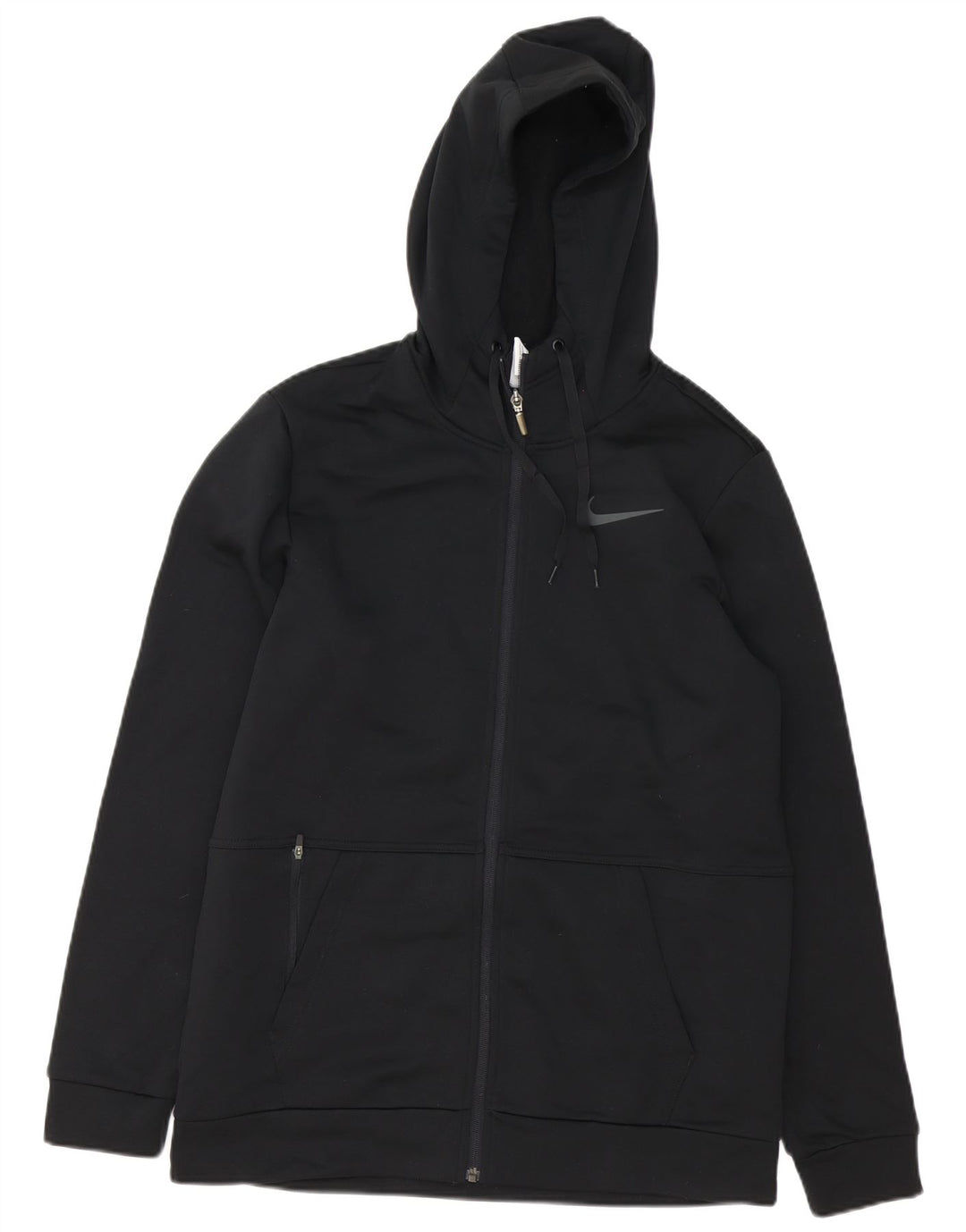 Pulover Nike pentru bărbați Therma-Fit, cu fermoar, poliester mediu negru