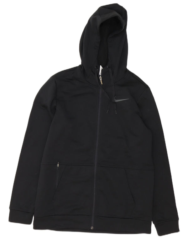 Pulover Nike pentru bărbați Therma-Fit, cu fermoar, poliester mediu negru