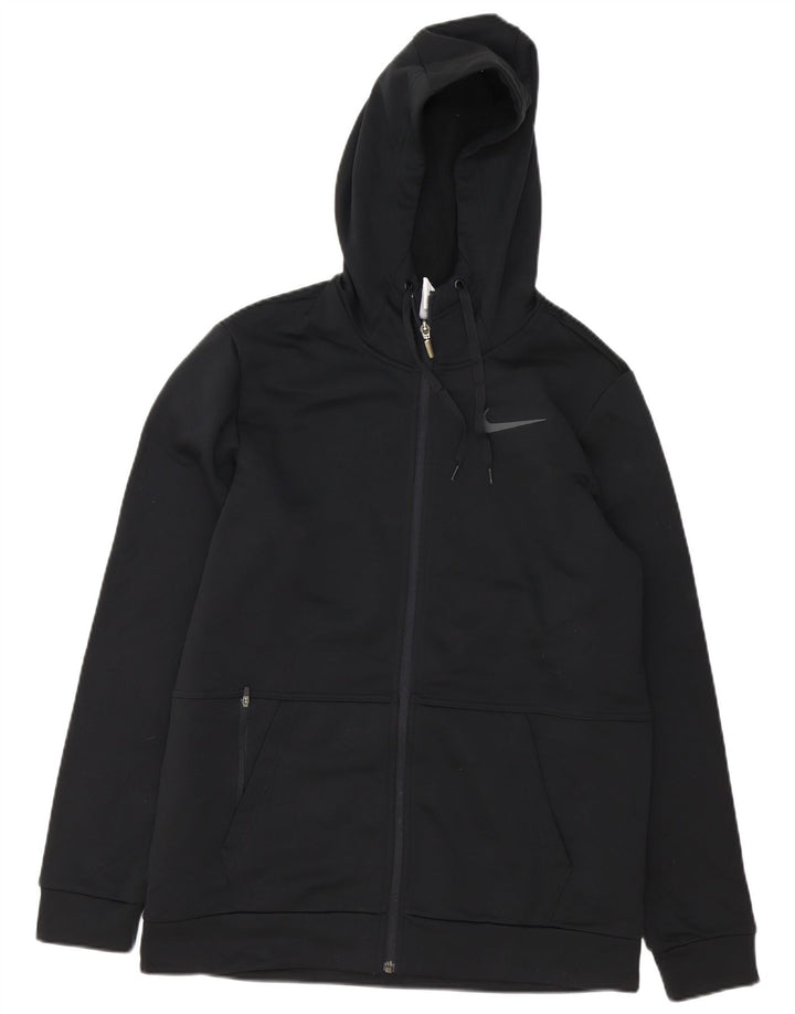 Pulover Nike pentru bărbați Therma-Fit, cu fermoar, poliester mediu negru