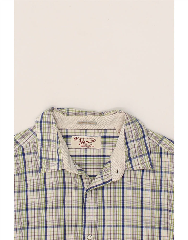 PENGUIN Mens Heritage Slim Fit Shirt Large Multicoloured Check Cotton Vintage Penguin and Second-Hand Penguin from Messina Hembry 