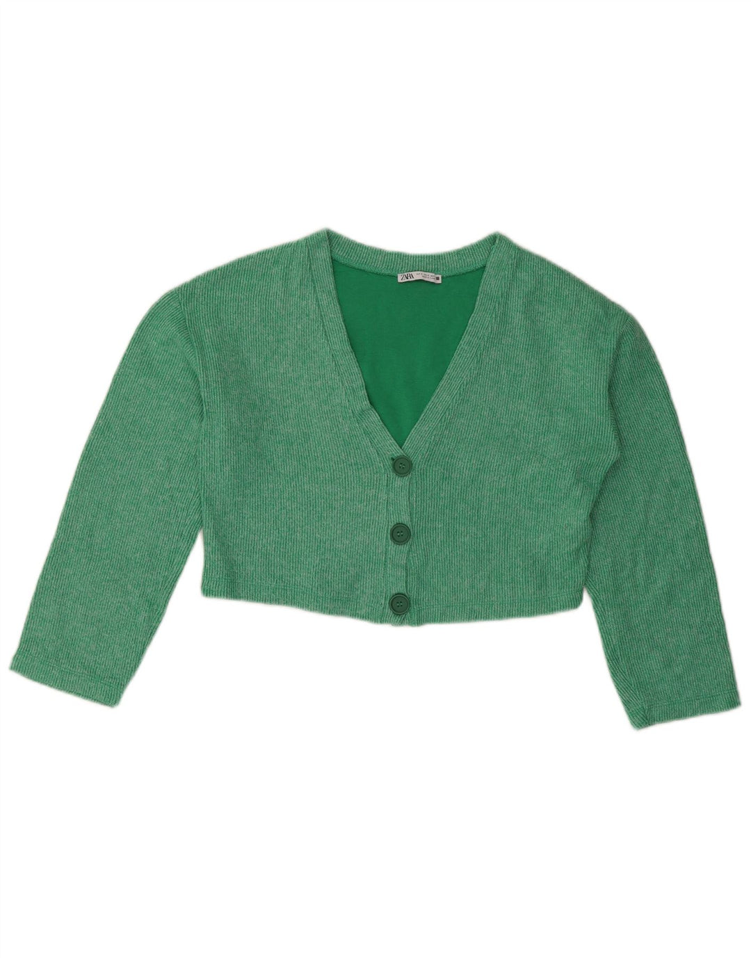 Pulover cardigan oversize pentru femei ZARA UK 10 Bumbac verde mic