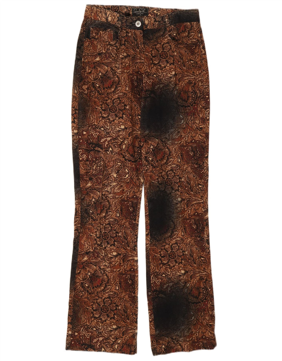 GIANI FEROTI Pantaloni Drepți Casual Femei Mici W26 L30 Maro Paisley
