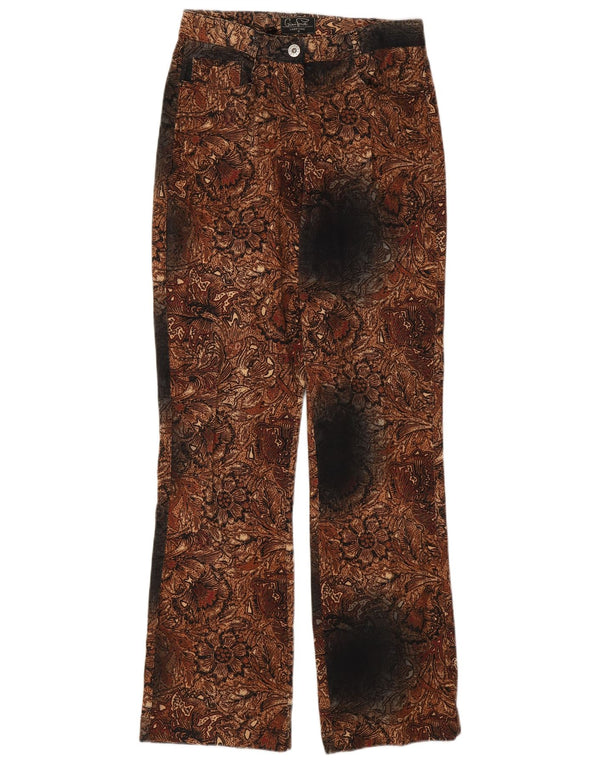 GIANI FEROTI Pantaloni Drepți Casual Femei Mici W26 L30 Maro Paisley