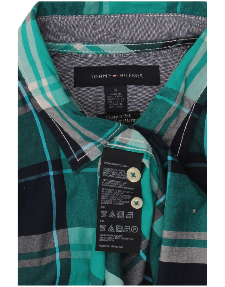 Cămașă personalizată pentru bărbați Tommy Hilfiger, bumbac cu carouri albastru mediu