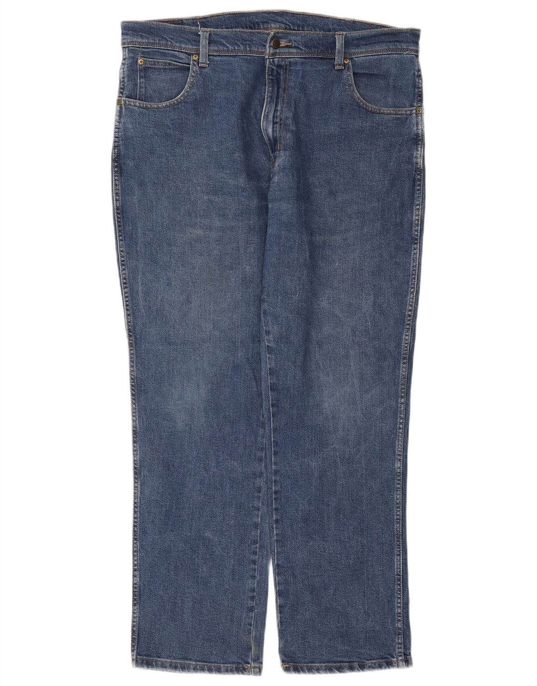 Blugi drepti WRANGLER pentru bărbați, cu ajustare normală, W38 L30, bumbac albastru