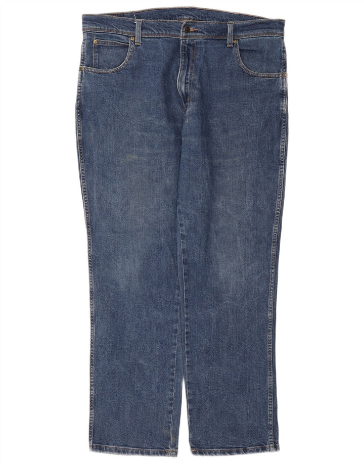 Blugi drepti WRANGLER pentru bărbați, cu ajustare normală, W38 L30, bumbac albastru