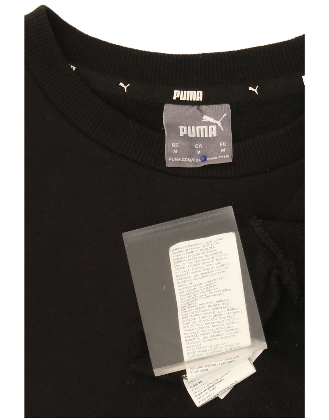 Pulover PUMA pentru bărbați, bumbac mediu negru