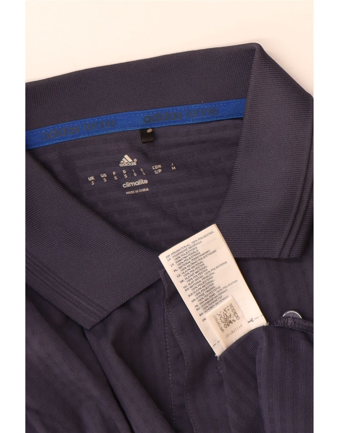 Tricou polo Adidas Climalite pentru bărbați, poliester bleumarin mic