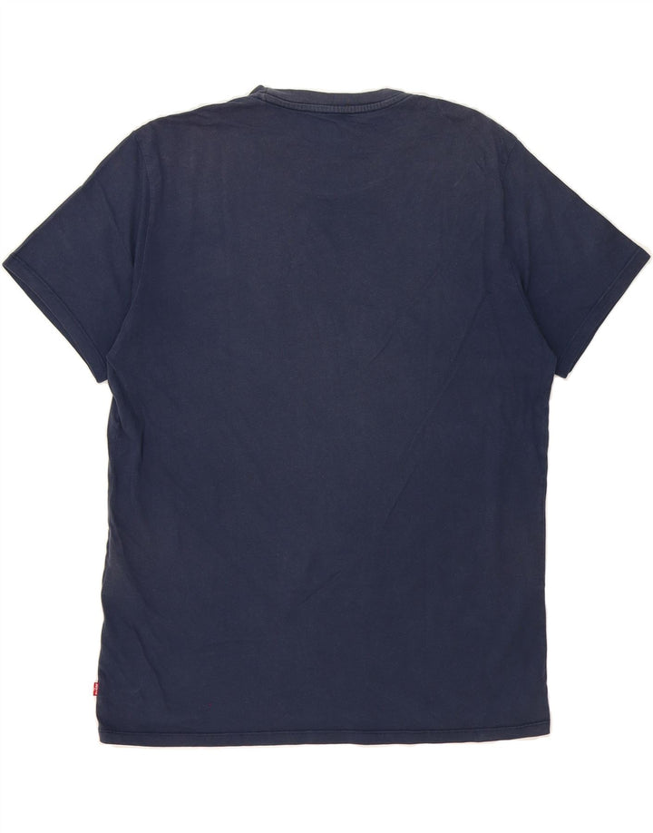 LEVI'S Mens Graphic T-Shirt Top Large Navy Blue Cotton Vintage Levi's and Second-Hand Levi's from Messina Hembry 