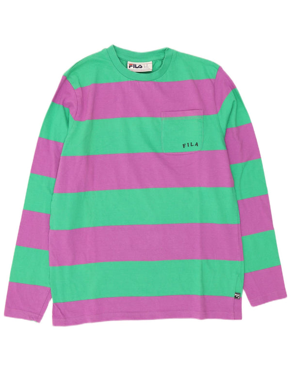 Top pentru bărbați Fila cu mânecă lungă IT 44 XS, bumbac cu dungi multicolore