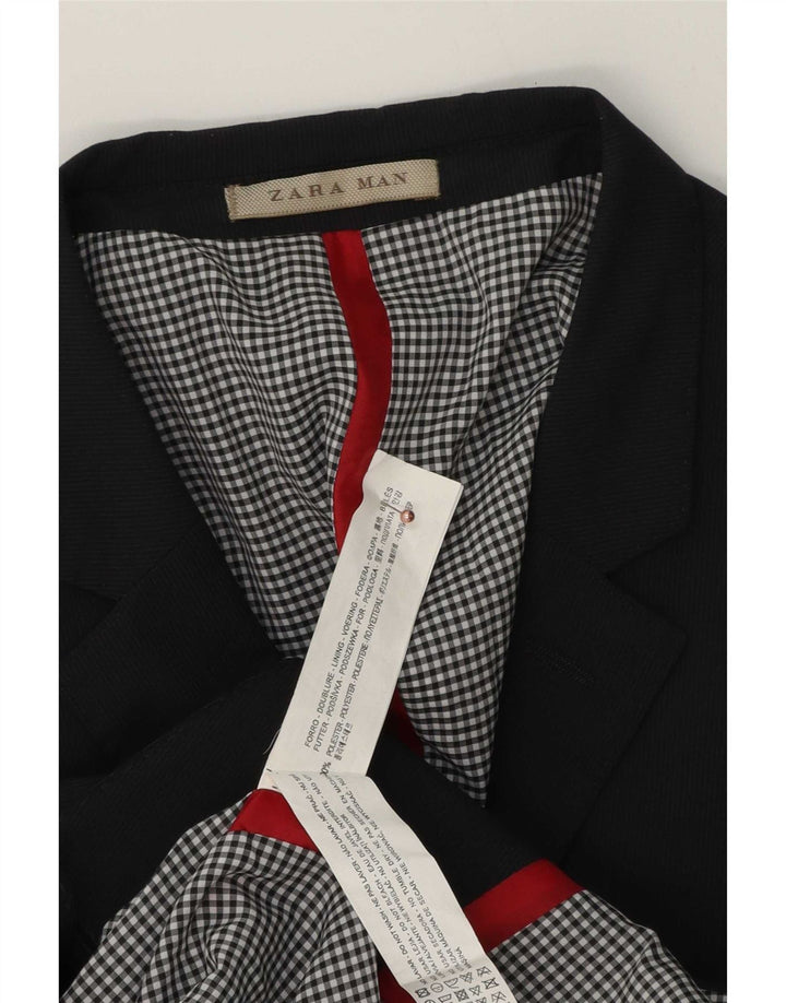 Blazer pentru bărbați Zara, cu 2 nasturi, UK 38 Poliester, gri mediu