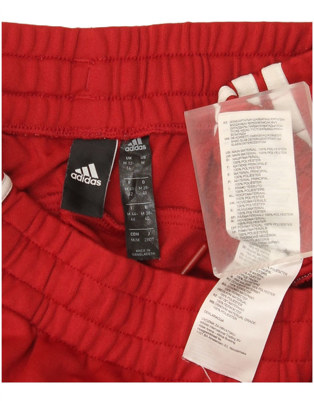 Pantaloni de trening Adidas pentru femei UK 12/14 Poliester roșu mediu