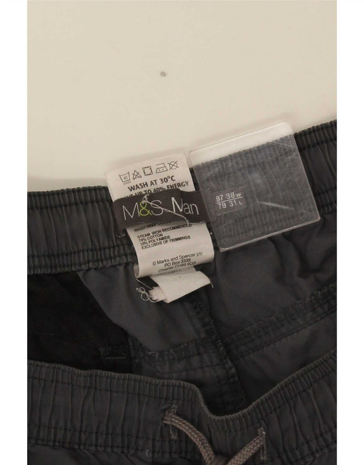 Pantaloni drepti pentru bărbați Marks & Spencer W38 L31 bumbac gri