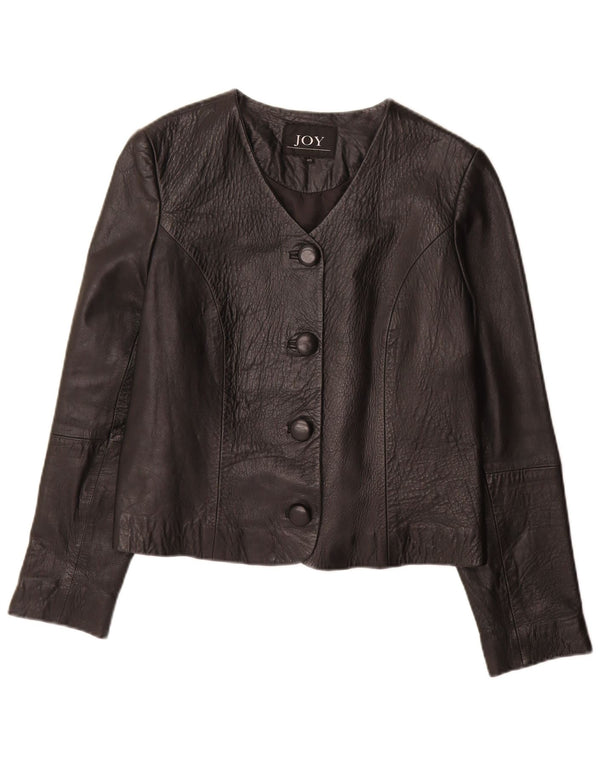 Joy Womens Leather Jacket EU 40 Medium Black Leather