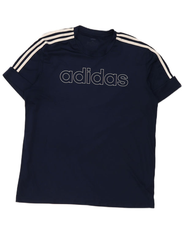 Tricou grafic pentru bărbați Adidas Slim Fit Top XL Bleumarin Poliester