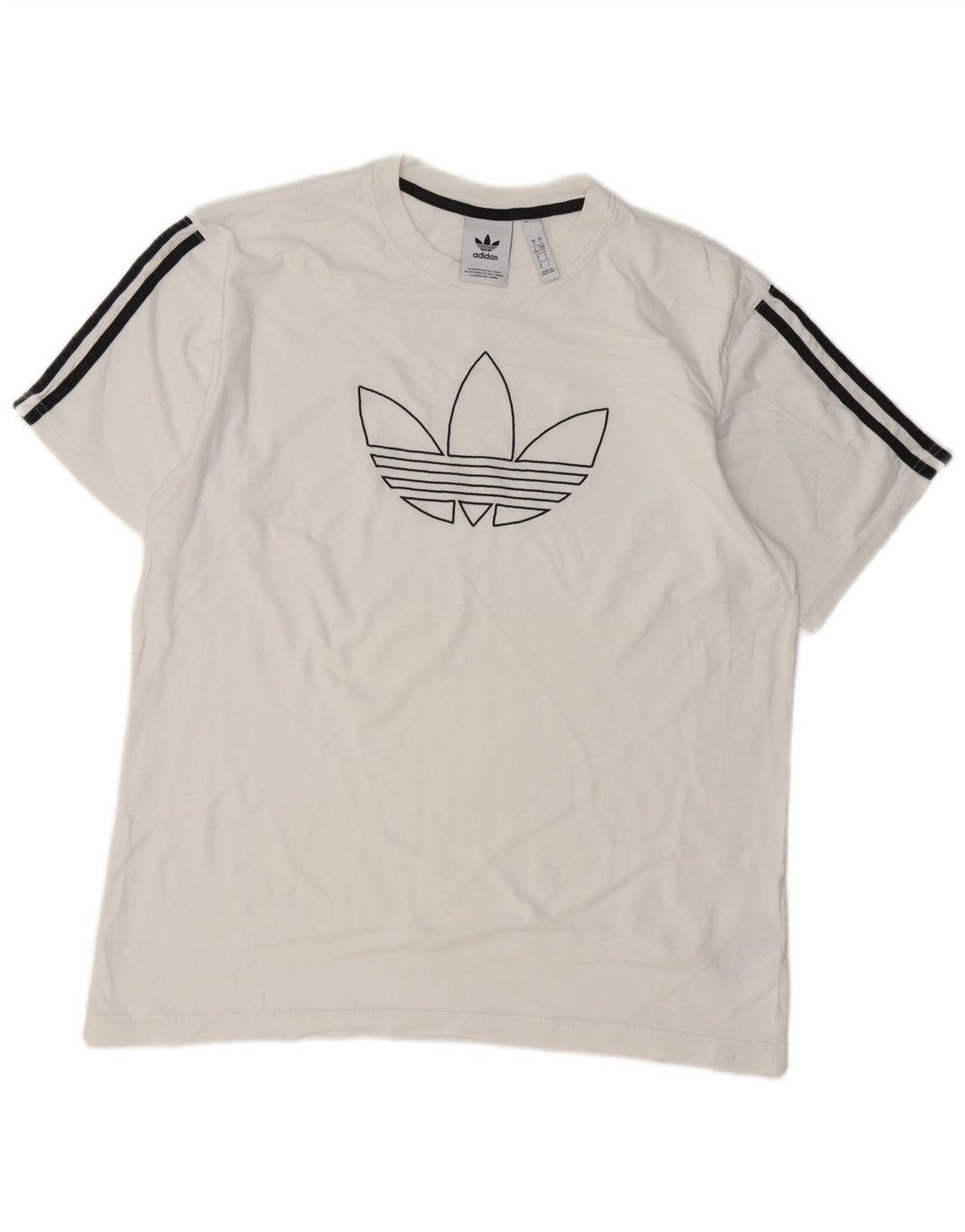 Tricou grafic Adidas pentru bărbați Top mare din bumbac alb